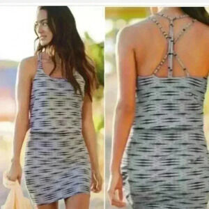 Athleta Womens Black And White Striped Ariel Venice Strappy Swim Dress S